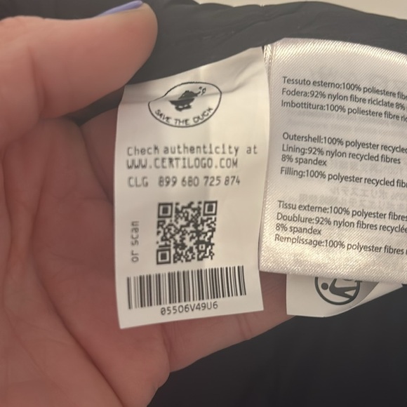 Save the Duck Plumtech Synthetic Recycled Down Removable Hooded Puffer Jacket - Picture 10 of 12